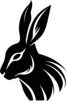 A bold and graphic silhouette of a rabbit's head, perfect for logos, branding, and design projects vector