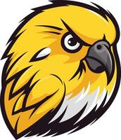 Yellow Bird Mascot Design with Aggressive Expression vector