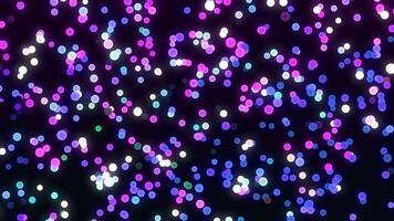 Abstract bright dot particle pixel led lights neon glow wave pattern background. Futuristic colorful design technology. video