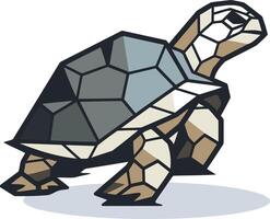Geometric illustration of a tortoise in a modern style vector