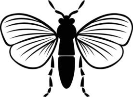 Simple, elegant silhouette of a moth with detailed wings vector