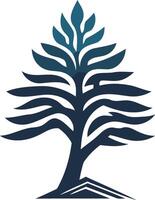 Stylized tree logo with blue and white color scheme vector