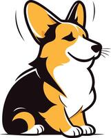 Cute cartoon corgi dog with big ears and a happy expression, perfect for use in pet-related designs, social media, or branding vector