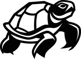 Bold, black and white illustration of a turtle in a stylized design, perfect for logo, branding, or tattoo design vector
