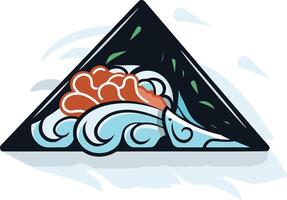 Stylized Ocean Wave in a Triangle vector
