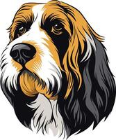 Portrait of a Tricolor Dog vector