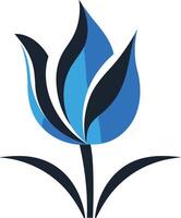 Stylish blue and black tulip logo, perfect for branding or design projects vector
