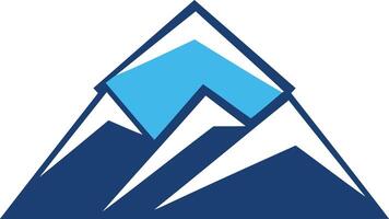 Abstract mountain logo design in blue and white vector