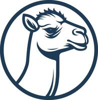 A simple, elegant, and timeless logo featuring a camel's head in profile vector