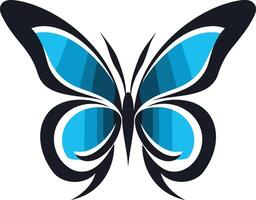 Blue Butterfly with Black Wings vector
