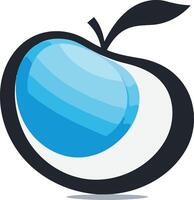 Blue Apple with a Glossy Finish vector