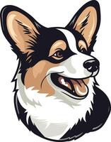 Charming Portrait of a Smiling Corgi vector