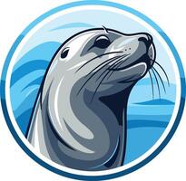 Seal Portrait in a Circular Frame vector
