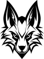 Bold and striking black and white illustration of a fox's head, perfect for branding and design projects vector