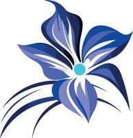 A stylized blue flower with a turquoise center, perfect for adding a touch of elegance and nature to your designs vector