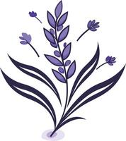 Elegant lavender sprig in a minimalist style, perfect for branding, logos, or decorative elements vector