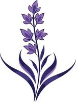 Elegant purple flower with delicate leaves, perfect for adding a touch of nature to your designs vector