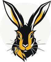 A bold and stylish illustration of a rabbit's face, perfect for branding or design projects vector