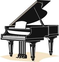 A simple, elegant silhouette of a grand piano vector