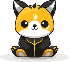 Cute Cartoon Fox with Black Outfit vector