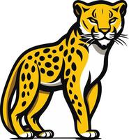 A powerful and bold illustration of a cheetah in a standing pose, perfect for branding, logos, and mascot designs vector