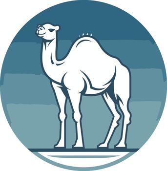 un sencillo aún elegante ilustración de un camello en un circular marco vector