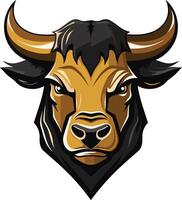 Powerful bull head logo design, perfect for branding or mascot vector