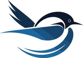 Abstract stylized bird logo in shades of blue vector