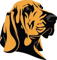 A striking, stylized illustration of a bloodhound's head, perfect for logos, branding, and pet-related projects vector