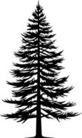 A simple, elegant silhouette of a pine tree, perfect for logo design, branding, or any project needing a nature-inspired touch vector