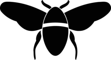 A simple, bold silhouette of a bee vector