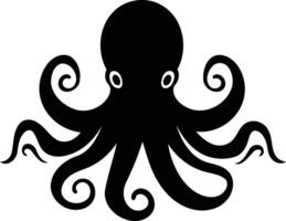A simple, bold silhouette of an octopus, perfect for logos, branding, and graphic design vector
