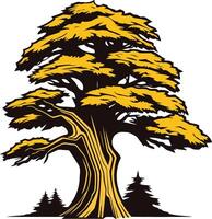 A strong and sturdy oak tree with lush foliage, perfect for branding, website design, or any project needing a symbol of strength and growth vector