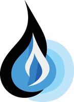 Abstract Flame Design with Blue and Black Colors vector