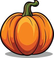A cheerful, cartoon-style pumpkin, perfect for adding a touch of autumnal charm to your designs vector