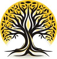 A stylized tree logo, perfect for a company seeking a symbol of growth, stability, and longevity vector