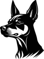 A powerful and striking silhouette of a dog's head, perfect for branding, logos, and designs vector