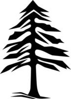 Stylized black and white silhouette of a coniferous tree vector