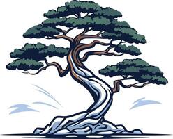 Bonsai Tree with Whimsical Branches vector