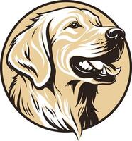 Golden Retriever Head in a Circle vector