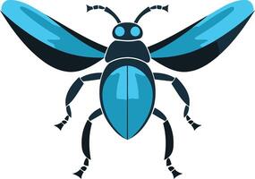 Stylized blue beetle illustration, perfect for branding, logos, and design projects vector