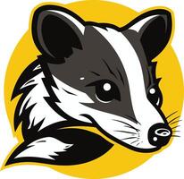 A bold, cartoon-style illustration of a badger's face, perfect for mascot designs, branding, or any project needing a touch of playful wilderness vector