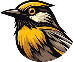 Close-up of a Bird with Yellow and Black Feathers vector