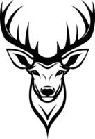 A striking black and white illustration of a stag's head, perfect for adding a touch of nature and elegance to your designs vector