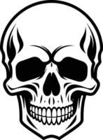 A bold and striking black and white skull illustration, perfect for branding, design projects, or as a powerful graphic element vector