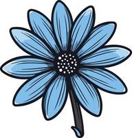Blue Daisy Flower Illustration vector
