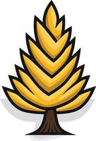 A stylized yellow pine tree with a brown trunk vector