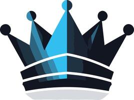 Modern, abstract crown design in blue and black, perfect for branding, logo design, and digital assets vector