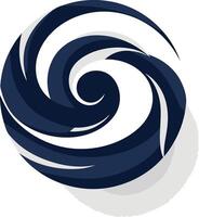 Abstract swirling logo design in navy blue and white, perfect for branding, technology, and creative projects vector