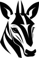 A bold, black and white illustration of a zebra's head, perfect for adding a touch of animal power to any project vector
